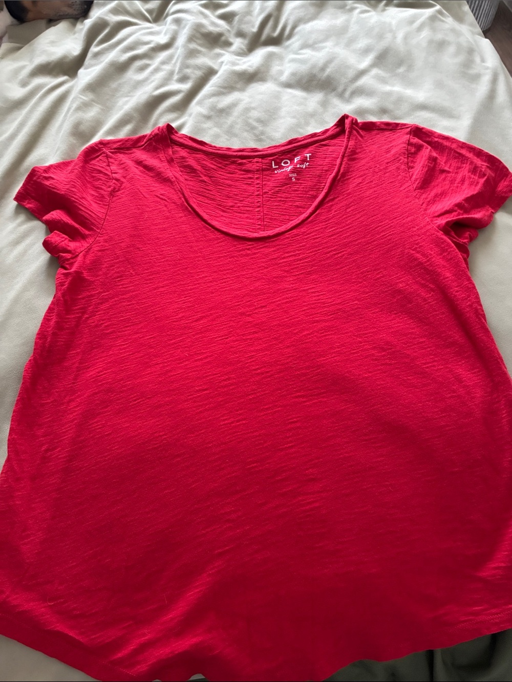 LOFT Short-Sleeve Scoop Neck Tee - Hot Pink